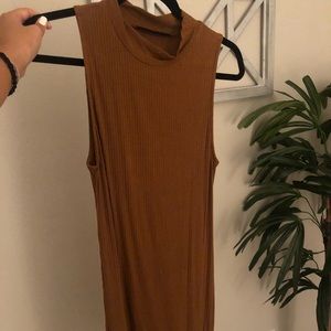 Ribbed knitted body con dress